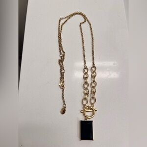 Brooks Brothers Elegant Gold w/Deep Blue Pendant Necklace